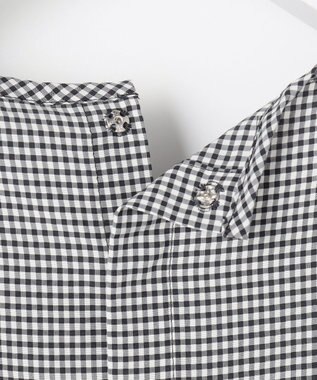 J.PRESS LADIES L 【一枚で着映え】アセVisギンガム ギンガム ブラウス ブラックチェック系