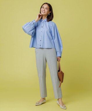 UNFILO マイビューティ テーパードパンツ ライトグレー