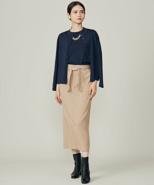 自由区 L 【アンサンブル対応】アセテートコットン カーディガン ネイビー