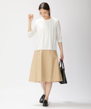 J.PRESS LADIES 【洗える・UVケア・速乾】OXIJEWELストレッチ フレアー スカート キャメル系