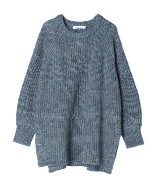 AMERICAN HOLIC Ｍｉｘヤーンラグランニットプルオーバー Blue