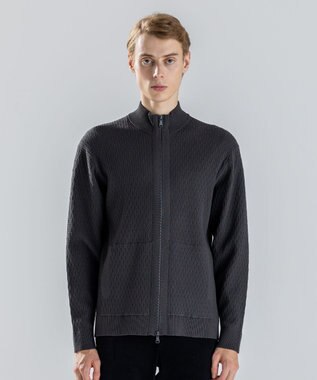 JOSEPH HOMME 【新柄】 ヴィスコースリンクス　ハイネックジップアップカーディガン グレー系