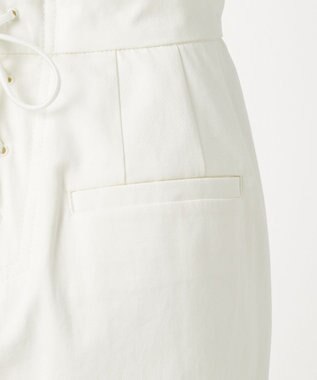 23区 S 【GOLD LABEL】ハイカウントコットンギャバ レースアップ ワイド パンツ アイボリー系