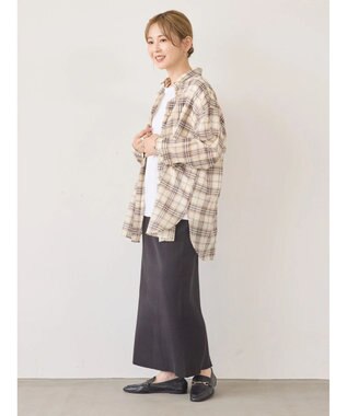 AMERICAN HOLIC 接触冷感Ｗポケットボイルシャツ Check Ivory