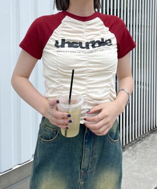 WEGO シャーリングラグラントップス ワイン