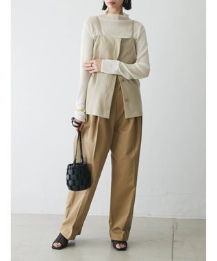 Green Parks AnriettMusee ラメ切替スリーブリブシアーニット Off White