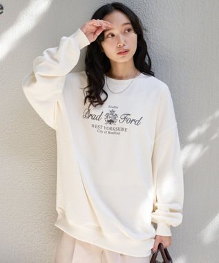 WEGO 刺繍BIGスウェット オフホワイト