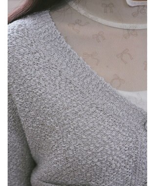 earth music&ecology ポコポコヤーンショートカーディガン Light Gray