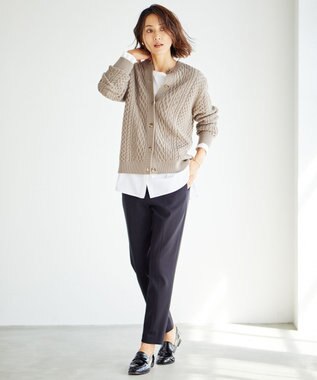J.PRESS LADIES 【洗える】DUALWARMベアポンチ パンツ ブラック系
