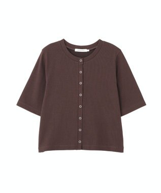 AMERICAN HOLIC 【マルチ機能】リブ半袖カーディガン Brown