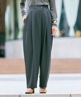 【洗える】スラントフロントコクーンパンツ