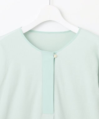 自由区 L 【カタログ掲載・洗える】リヨセルコットンツイル ブラウス ライトアクア