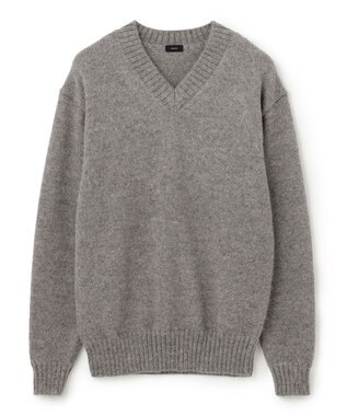 JOSEPH HOMME ファインアルパカ　Vネックニット ライトグレー系