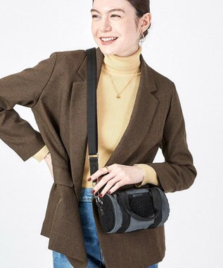 LeSportsac DENIM ROLL BAG/ブラックデニム/ブラックシェルパ