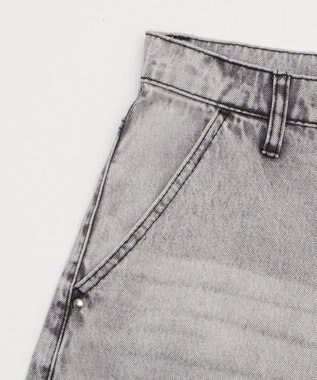 WEGO ロゴスタッズハーフパンツ グレー