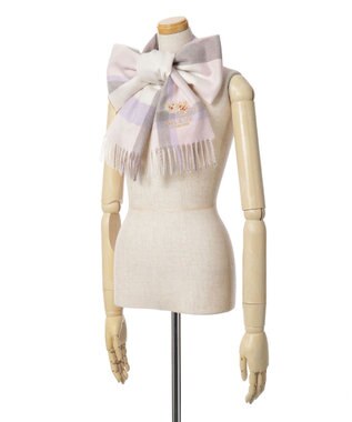 MOONBAT 【FUDGE11月号掲載】PAUL & JOE ACCESSOIRES クリザンテーム刺繍ムースタッチマフラー（パッケージ入り） ピンク