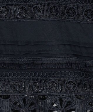 GRACE CONTINENTAL レースパッチブラウス ネイビー