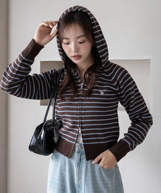 WEGO 【新色追加】別注USPOLOWZIPニットPK ブラウンボーダー