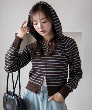 WEGO 【新色追加】別注USPOLOWZIPニットPK ブラウンボーダー