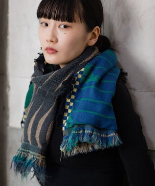 POLS Breeze モヒカンウールストール ブルー