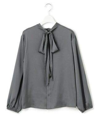 J.PRESS YORK STREET 【WOMEN】ボウタイブラウス グレー系