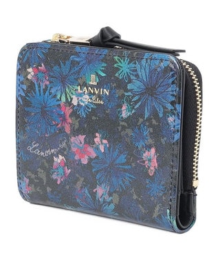 LANVIN en Bleu ブルーデイジー Lファスナー二つ折り財布 ブルー