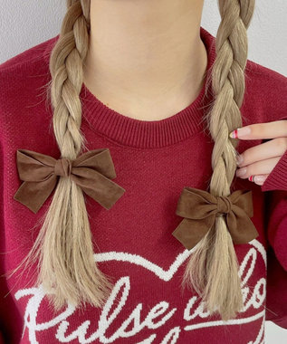 WEGO LベロアBIGリボンクリップ