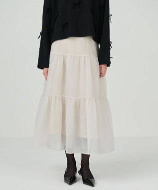 GRACE CONTINENTAL オーガンティアードスカート キナリ