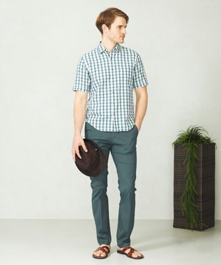 JOSEPH ABBOUD 【キングサイズ・ECO撥水】オーガニックハイパワーストレッチパンツ 黄緑系