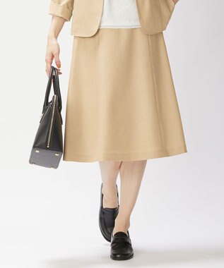 J.PRESS LADIES 【洗える・UVケア・速乾】OXIJEWELストレッチ フレアー スカート キャメル系