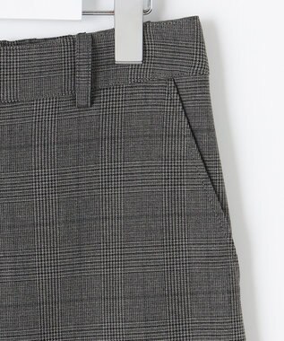 J.PRESS LADIES S 【洗える】アルガンシルクチェック ワイドパンツ ライトグレー系3