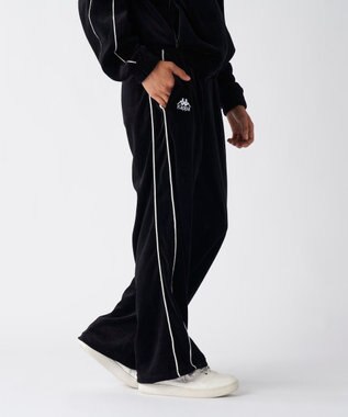 OP／FILA 【Kappa】ワイド ベロアトラックパンツ ブラック