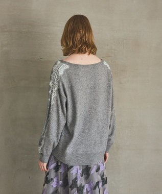 GRACE CONTINENTAL レーススリーブトップ グレー