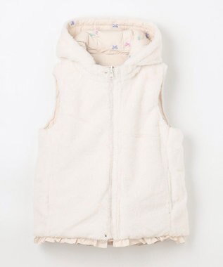 ANY KIDS 中綿リバーシブルベスト ミルキーベージュ