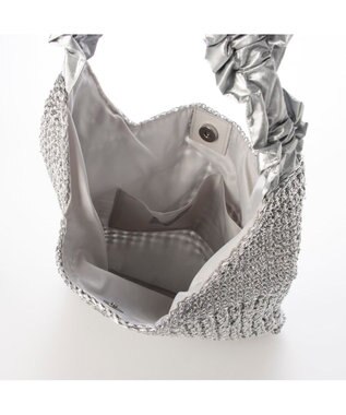 UNBILLION カシュカシュ cachecache / メタリックコードフリルハンドルトート シルバー