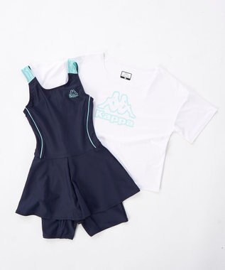OP／FILA 【Kappa】スクール水着+Tシャツ付き　２点セット水着 サックス