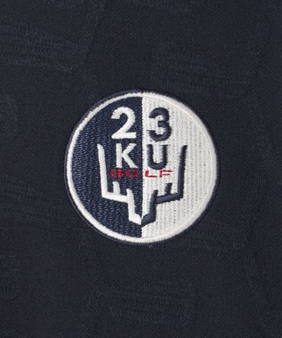 23区GOLF 【WOMEN】クラブジャガード柄 モックネックシャツ ネイビー系