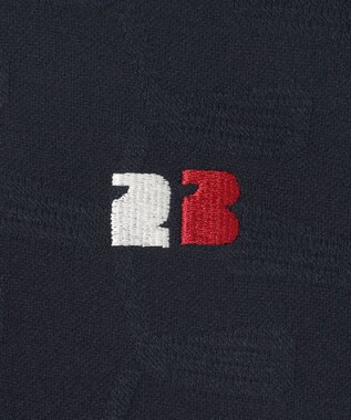 23区GOLF 【WOMEN】クラブジャガード柄 モックネックシャツ ネイビー系