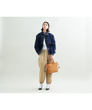 genten サスカットバスケット手提げバッグ＜M＞ ヌメベージュ