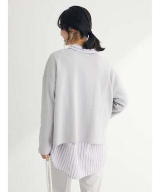 Green Parks 洗える　ボートネックニットプルオーバー Light Gray