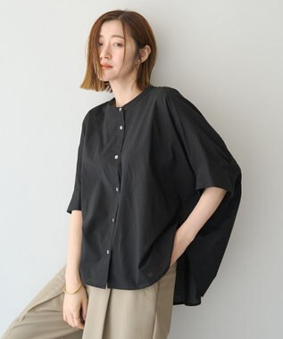 YECCA VECCA バック刺繍バンドカラーシャツ