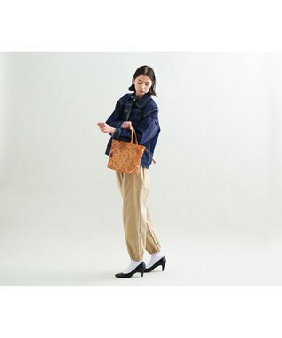 genten サスカットバスケット手提げバッグ＜M＞ ヌメベージュ