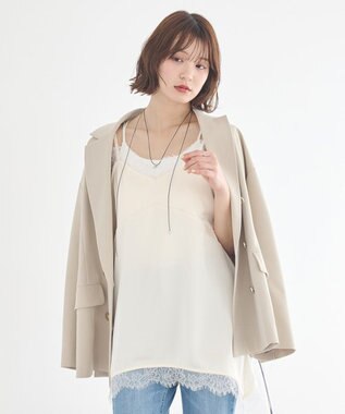 earth music&ecology 【予約】ランジェリーライクレースキャミ アイボリー