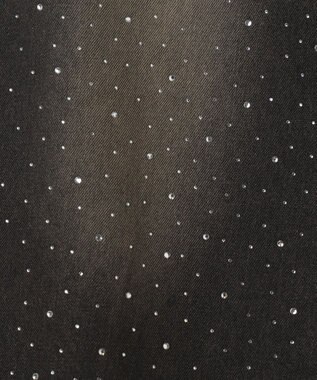 WEGO ラインストーンストレートデニムパンツ ブラック