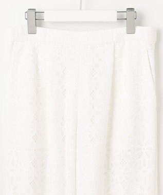 自由区 【カタログ掲載・洗える】フラワータイルレース パンツ オフホワイト