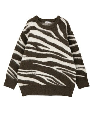 CRAFT STANDARD BOUTIQUE アニマルジャカードニットプルオーバー Khaki