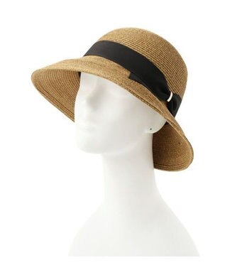 MOONBAT FURLA(フルラ) ペーパーブレードリボン巻きダウンハット サイズ調整可 ブラック