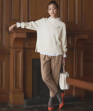 組曲 バルキーケーブル ニット アイボリー系