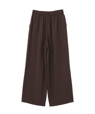 YECCA VECCA 【セットアップ対応】ストライプ柄ワイドパンツ Brown