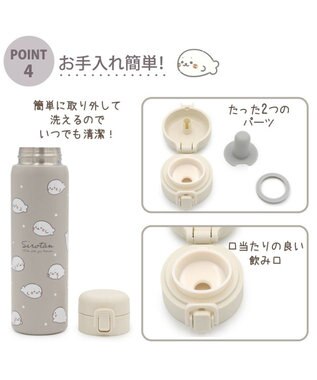 Mother garden しろたん ワンプッシュ ステンレス ボトル  480mL -